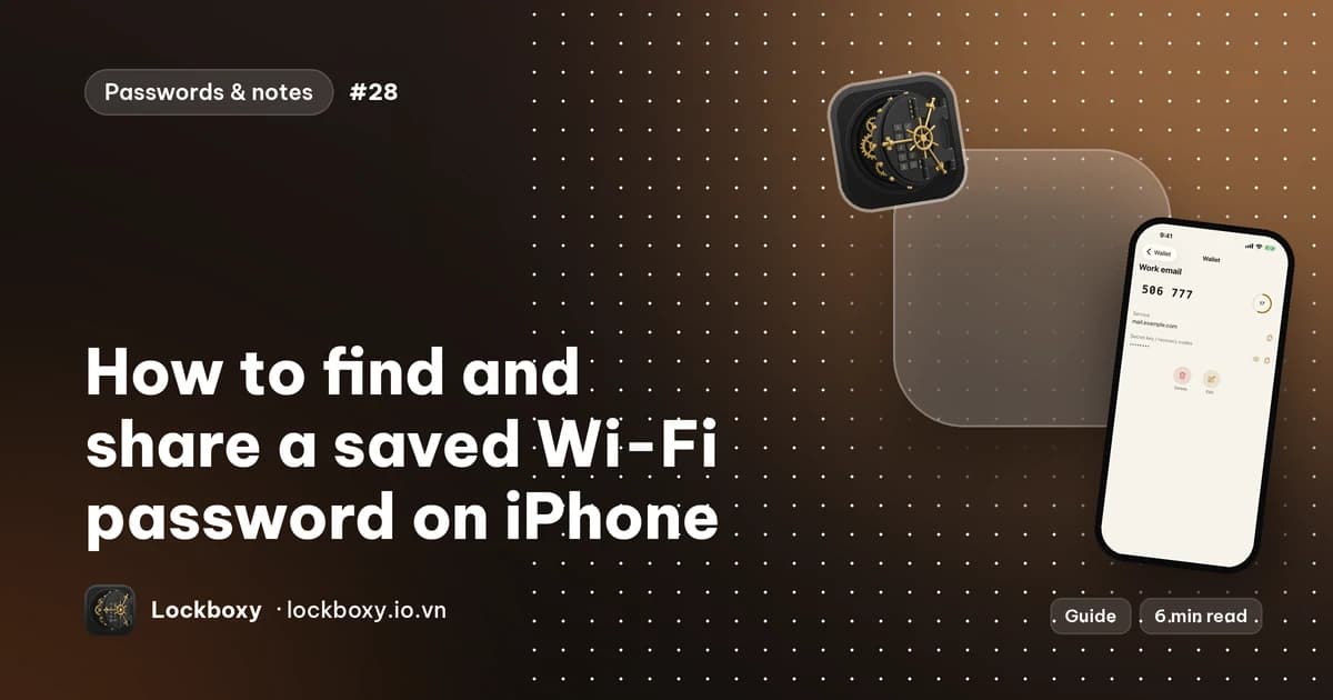 Cover illustration for the guide “How to find and share a saved Wi-Fi password on iPhone”