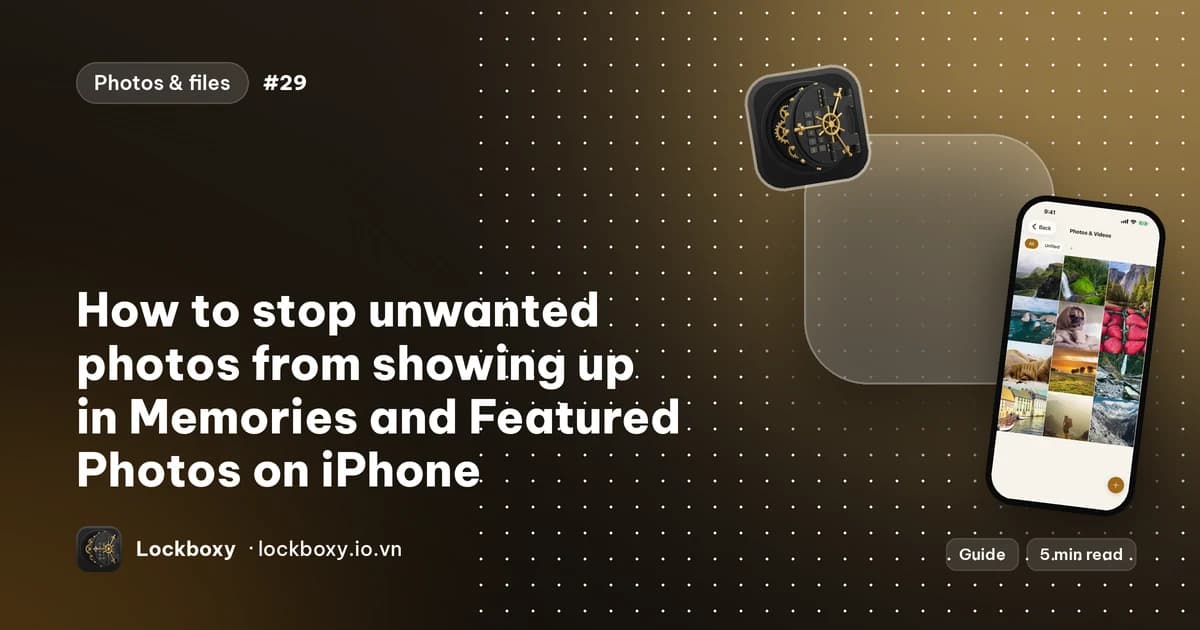 Cover illustration for the guide “How to stop unwanted photos from showing up in Memories and Featured Photos on iPhone”