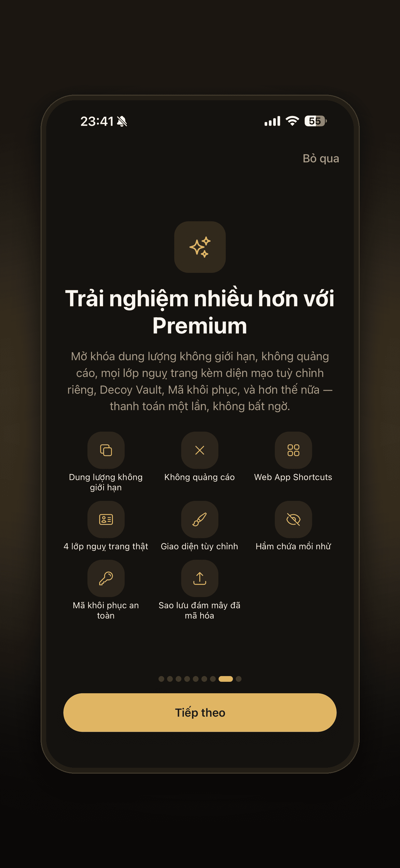 Lockboxy Premium upgrade screen