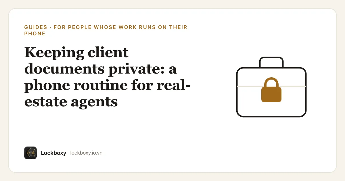Cover illustration for the guide “Keeping client documents private: a phone routine for real-estate agents”
