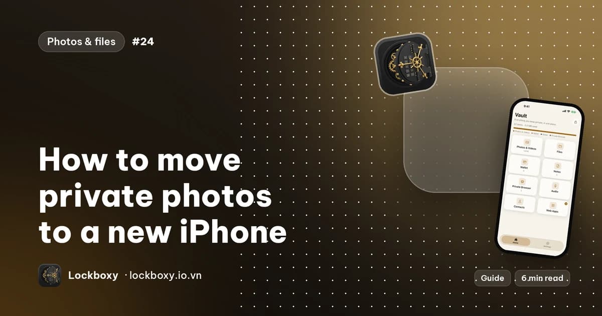 Cover illustration for the guide “How to move private photos to a new iPhone”