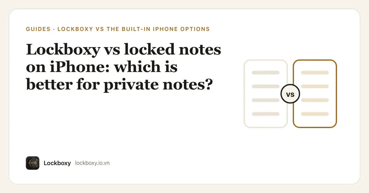 Cover illustration for the guide “Lockboxy vs locked notes on iPhone: which is better for private notes?”